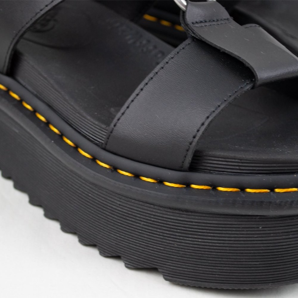 Dr. Martens Francis Black Leather Strap Platform Sandal - Picture 7 of 12